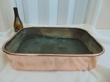 ANTIQUE ENGLISH BENHAM & FROUD COPPER ROASTING PAN DISH ROTISSOIRE CHEF QUALITY