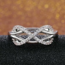 0.40 Ct Round Cut Simulated Diamond Infinity Engagement Ring 925 Sterling Silver