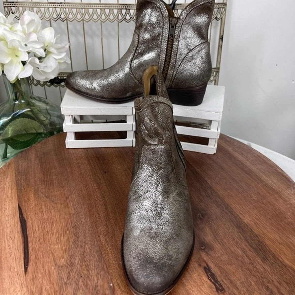 Pewter booties best sale