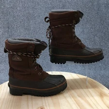 Rocky Waterproof Rain Duck Boots Youth 4 M Brown Leather Round Toe Lace Up