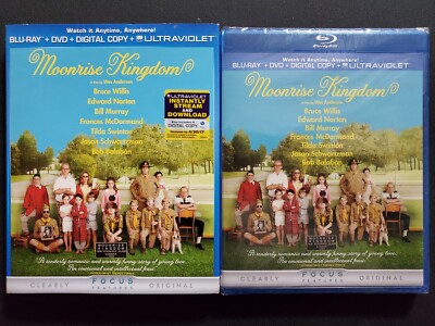 Moonrise Kingdom w/ Slipcover (Blu-ray/DVD/Digital, 2012, 2-Disc Set) NEW SEALED