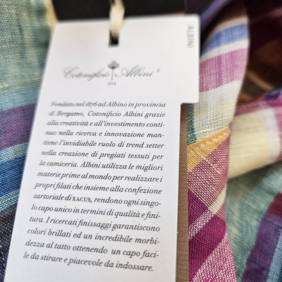 XACUS 100% 亚麻格子意大利制造 41 码(16 领)59 美元 — 第 4/4 张图片