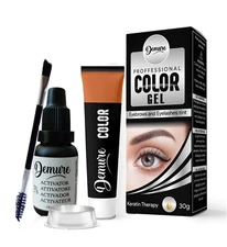 Eyebrow Eyelash Tint Kit Demure Color Gel Black Dye Last up to 6 weeks, 20+ appl