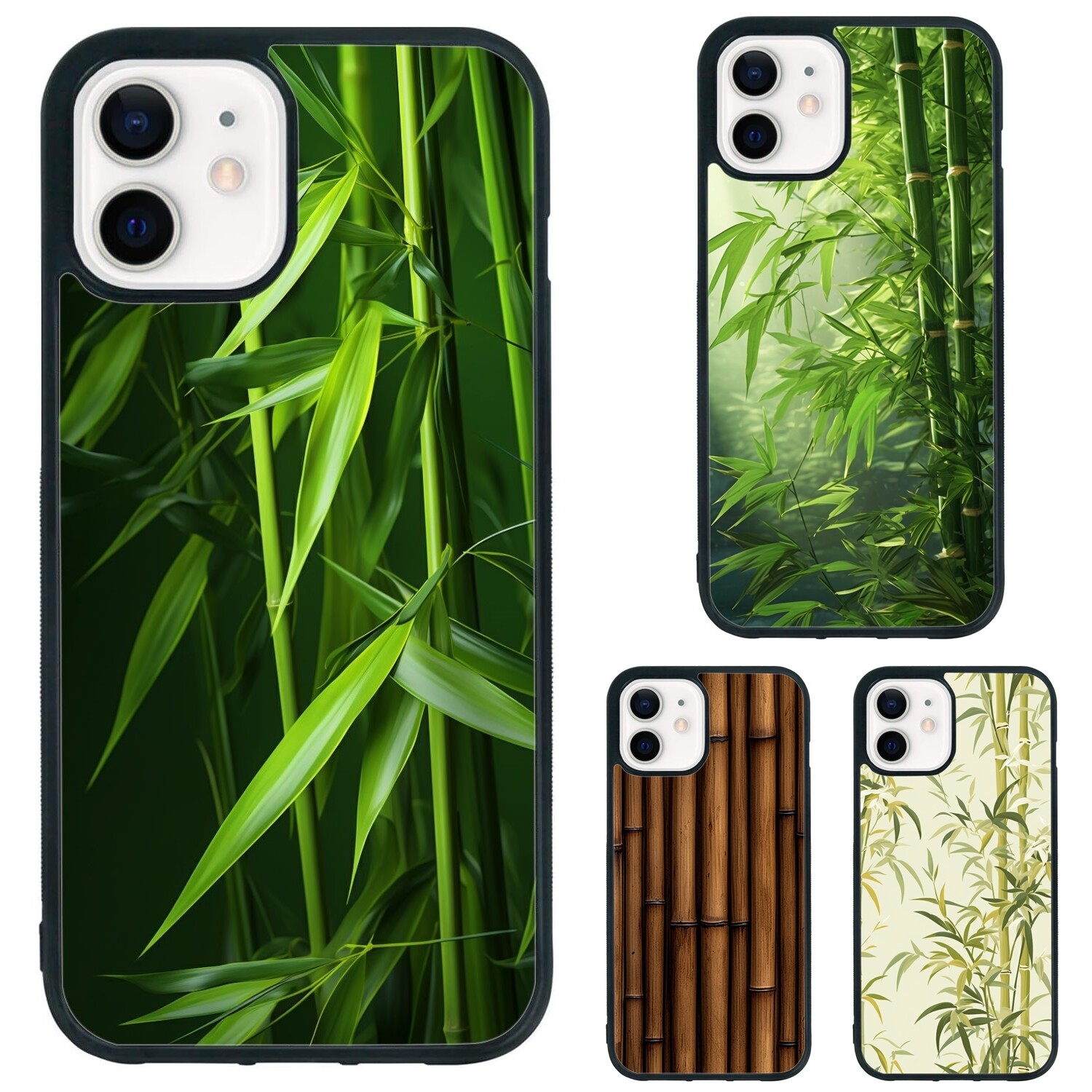 Hard Black Cover For iPhone XS XR 6 7 8 Plus SE 2nd 3rd wallpaper bamboo