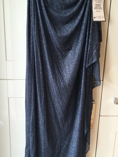 ALEX EVENINGS RUFFLE SPARKLE DRESS UK 10 / US 6 LIGHT NAVY? - Picture 4 of 11