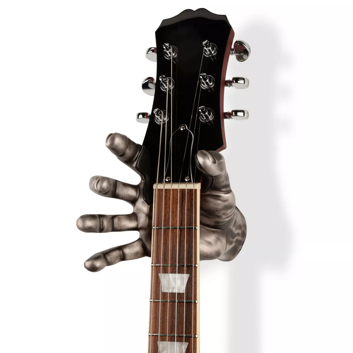 GuitarGrip Hand Shaped Silver Finish Guitar Hanger Guitar Wall