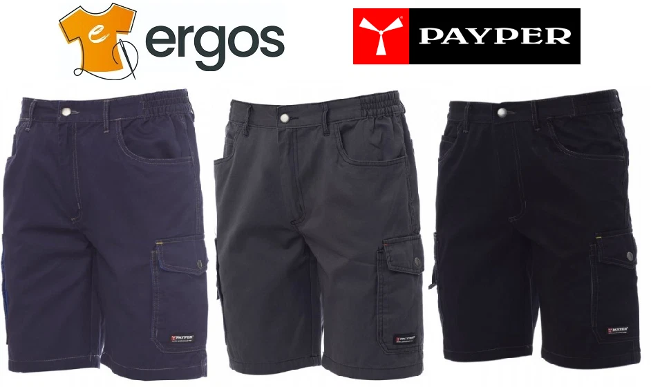 PAYPER SANDIEGO Bermuda Shorts 100% Cotton Summer Multi Pocket