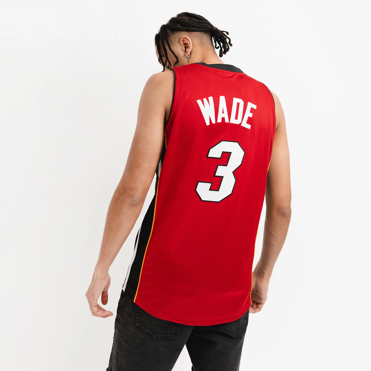 Mitchell & Ness Youth Miami Heat Dwyane Wade #3 Red Swingman Jersey, Boys', Small