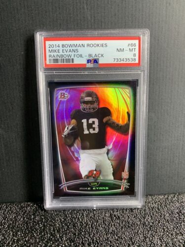 2014 NM-MT Black Rainbow🔥ROOKIE PSA Graded MIKE EVANS RC Bowman - Picture 2 of 5