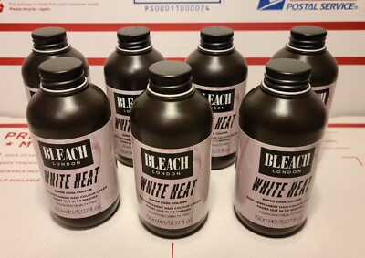 Lot of 7 Bottles of Bleach London Semi Permanent Hair Color 150ml White Heat
