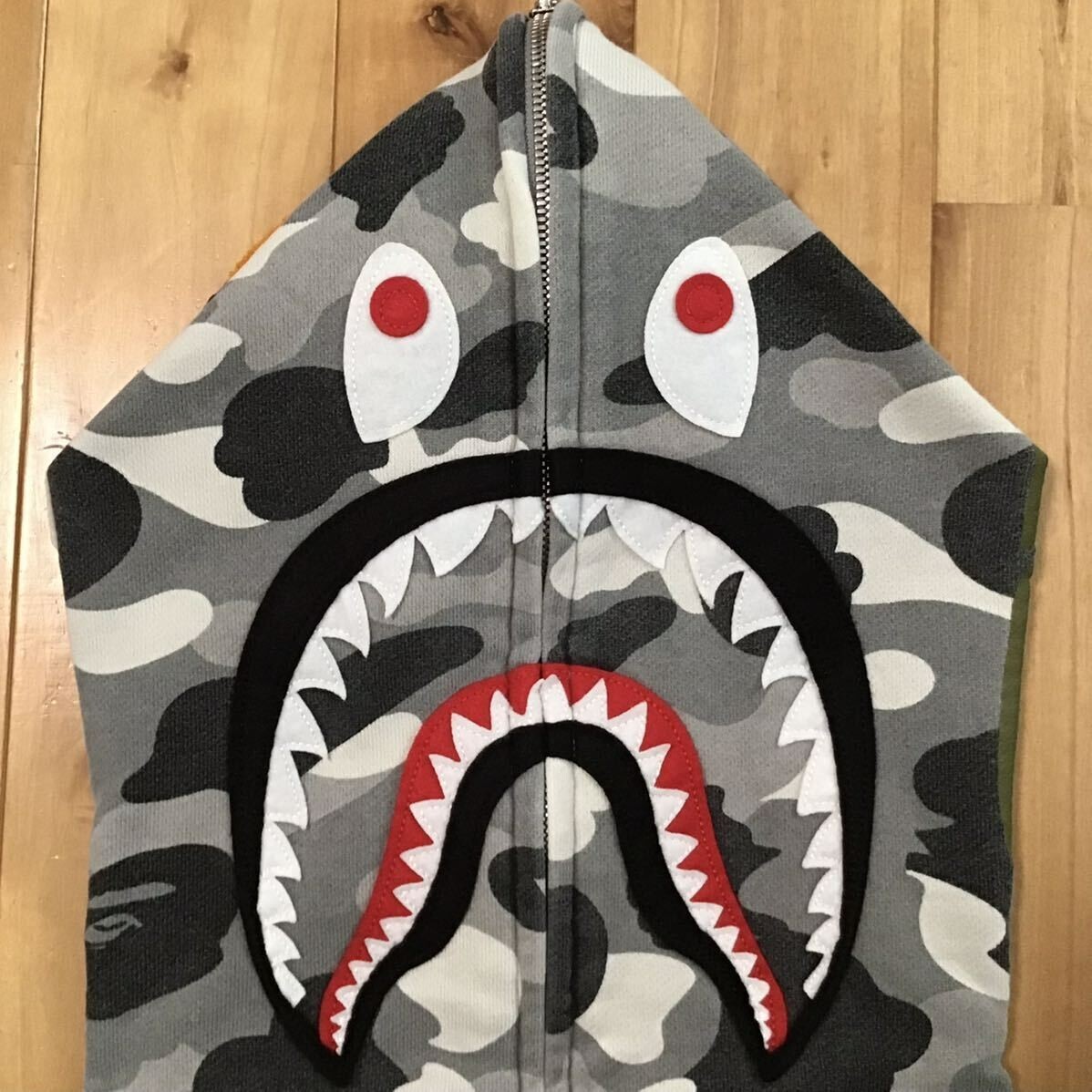 A BATHING APE　NFS限定販売 NFS limited BAPE camo shark full zip hoodie Gray A Bathing Ape