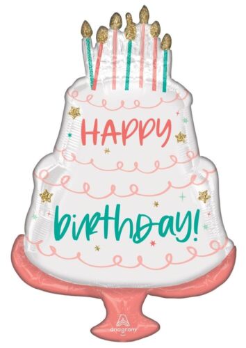 HAPPY BIRTHDAY BALLOONS ~ Cake Birthday BALLOONS ~ Party Hat BALLOONS ~YOU PICK - Picture 2 of 26