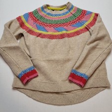 Vtg Johnnie B Sweater Boys M Crewneck Colorful Neck Youth 2