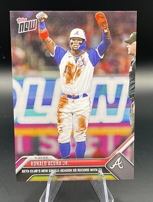 Ronald Acuna Jr. Club Stolen Base Record 73 2023 MLB TOPPS NOW 946