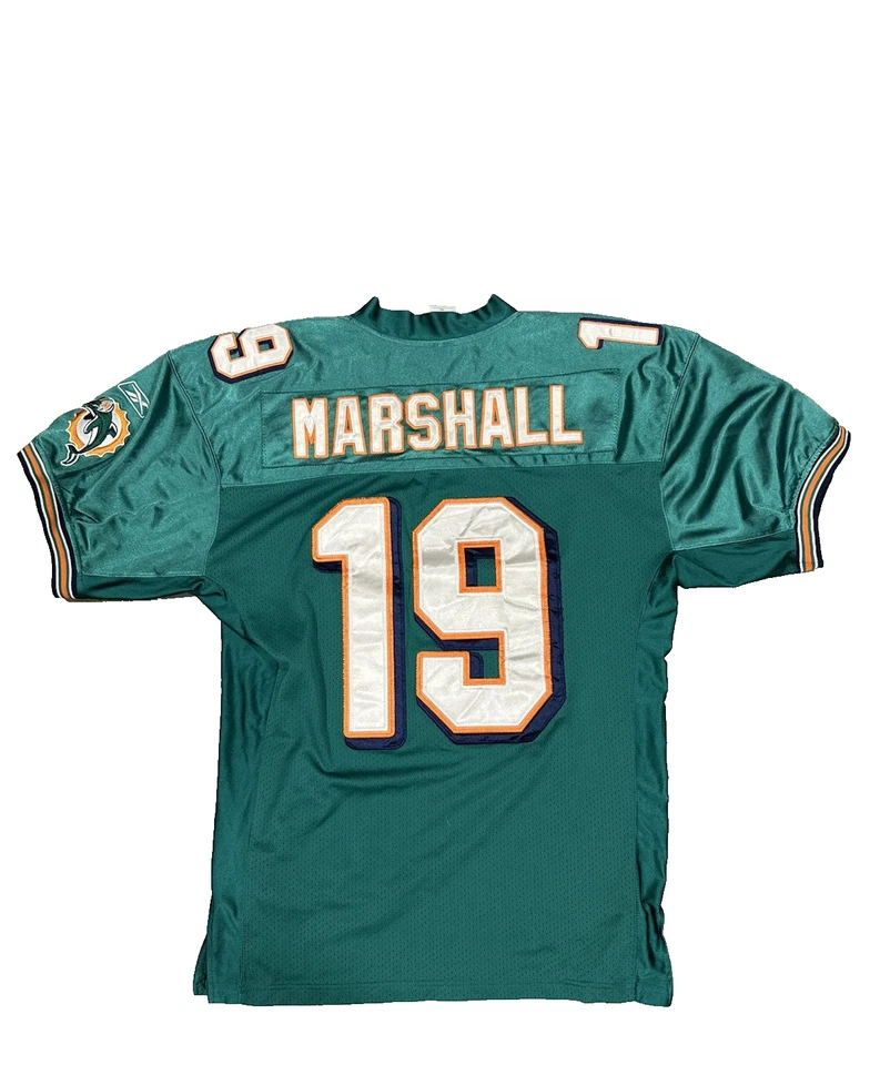 Reebok NFL Miami Dolphins Marshall #19 On Field Football Teal Jersey Men Sz 48 - Image 2 of 4