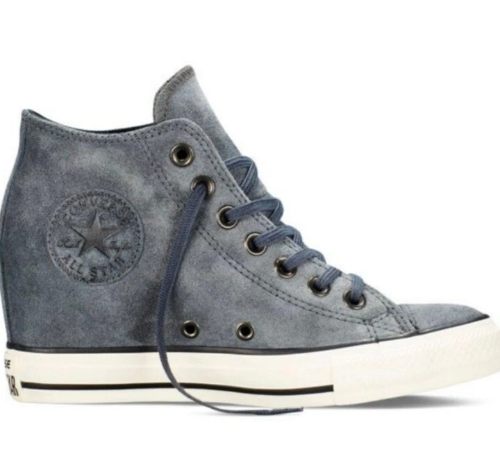 Converse Chuck Taylor All Star Lux Mid Gray Leather Hidden Wedge