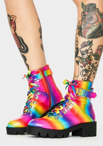 Dolls kill combat platform boots