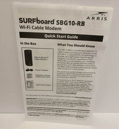 ARRIS Surfboard SBG10 DOCSIS 3.0 Cable Modem & Wi-Fi Router Refurbished Unit - Picture 7 of 11
