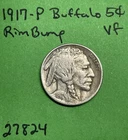 1917-P Buffalo Nickel Vf Very Fine Rim Bump 90% Silver