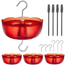 Ameisengraben für Kolibri Futterhäuschen, (4er Pack, 6 Unzen) Vintage Style Kolibri rot