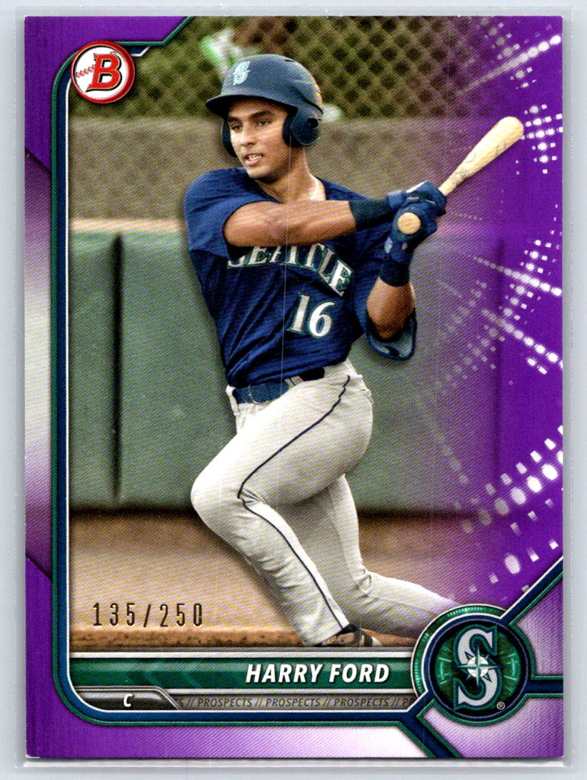 2022 Bowman Harry Ford #BCP-78 Chrome Purple Refractors Seattle Mariners