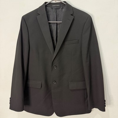 Michael Strahan Boy's Blazer Jacket Size 20R Black Button Suit Coat