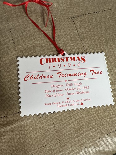 Hallmark Keepsake Ornament Christmas Stamp 1994 Season's Greetings Copper - Picture 5 of 9
