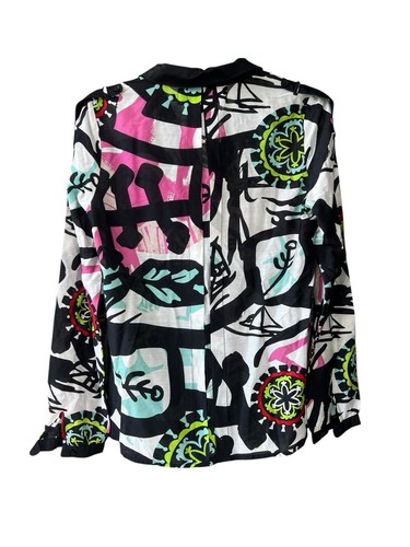 MARTA Bluse DESIGUAL MR CHRISTIAN LACROIX Large Abstrakt Neon SCHWARZ PINK WEISS - Bild 7 von 10