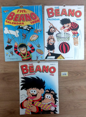 The Beano Calendar 1989 +1994 + 1995. No envelopes. (RefY310)