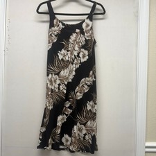 Women's VTG Shannon Marie Black White Brown Floral. Dress M