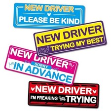 4PCS Student Driver Magnet Car Stickers for Beginners, New Driver Magnet for