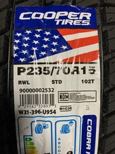 2 New 235 70 15 Cooper Cobra Radial Gt Raise White Letter Tires