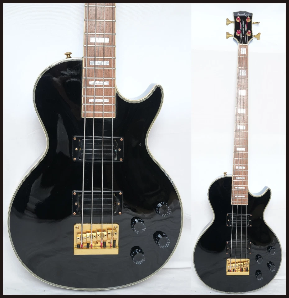 Grass Roots by ESP G-LB-52CC BLACK 2005 Les Paul Bass (Les Paul Custom Type) - image 1 of 4