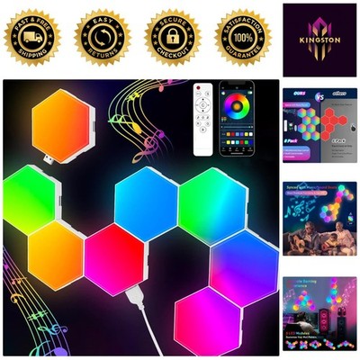 Customizable LED Hexagon Wall Lights - Smart RGB Panels for Mood Lighting