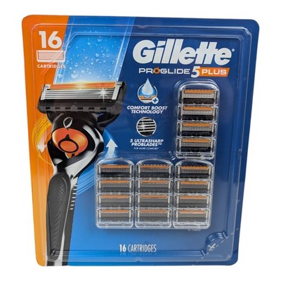 New Gillette ProGlide 5 Plus Razor Cartridges Men's 5-Blade Refills 16 Pack