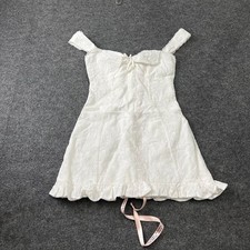 HOUSE OF CB Odessa Embroidered Mini Dress Women's Size S White 