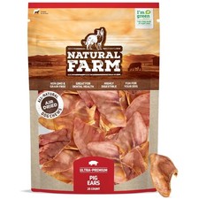 All-Natural 25 Pack Pig Ears for Dogs Healthy Chews for Medium Large Breeds