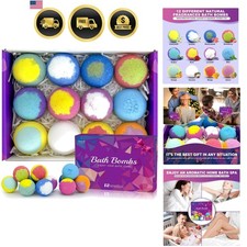 Bath Bombs for Women Gift Set 12 Pack Natural Relaxing Bath Bombs for Her  Aro...