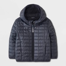 Cat Jack Toddler Boys Hooded Puffer Jacket Black 2T Recycled Polyester