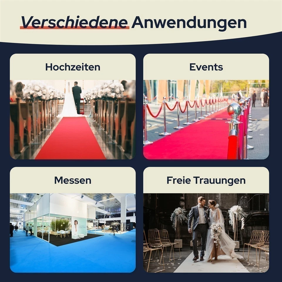 Eventteppich PODIUM Weiß Messeteppich Eventläufer Hochzeitsteppich versch Größen - Bild 4 von 4