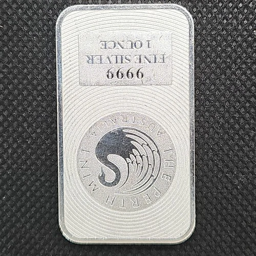 1 oz 9999 Silver Bar - Perth Mint bullion bar