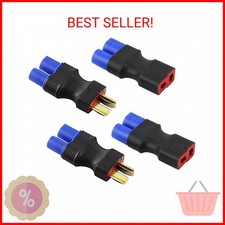 4pcs RC LiPo Battery Connector Adapter Compatible with EC3 to T Male Female Conn