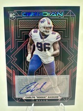 2021 Panini Obsidian Carlos “Boogie” Basham  Electric Etch Red 3/10 (RC, AU) NFL