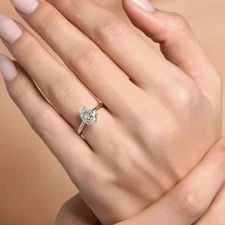 2 Carat Pear Cut EFG/VS Lab Grown Diamond Engagement Ring 14k White Gold
