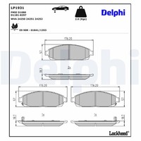 Bremsbelagsatz Scheibenbremse Delphi LP1931 FüR Jeep XK Cherokee Commander WK WH