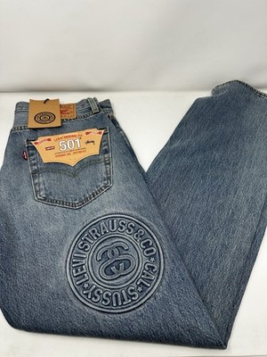Stussy X Levi s Jeans Embossed 501 New Ready To Ship Size 32