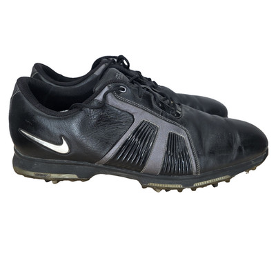 Nike Zoom Trophy Golf Shoes Mens 14 Black Metallic Leather Sneakers 483246-001