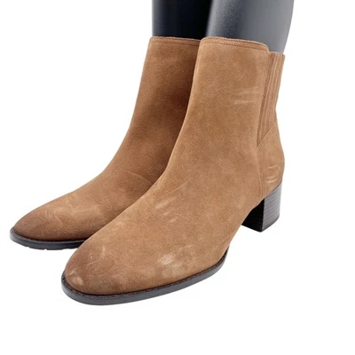 Botines al tobillo Sam Edelman Kaiti de tacón bajo marrón gamuza talla 9 - Imagen 1 de 4