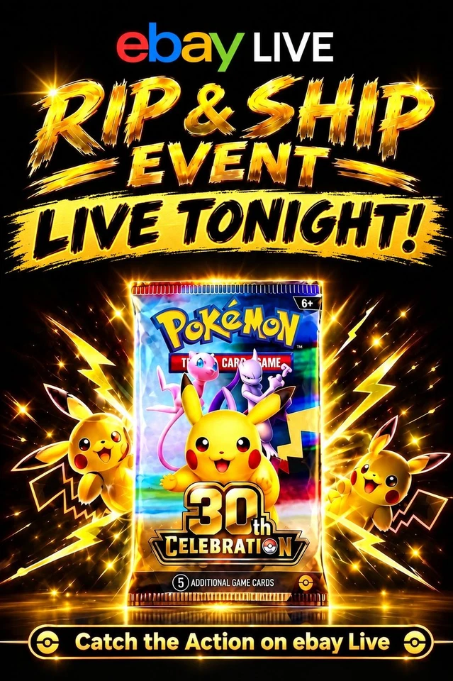 🔥 Pokémon Rip & Ship - 30th Celebration £1 Starts - Live Auction #18