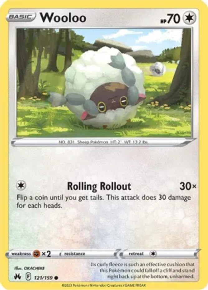 Wooloo - 121/159 - Common (Near Mint) Crown Zenith - Colorless Pokémon